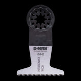 G-MAN Oscillating Saw Blade in high carbon steel designed for precision cutting in wood, plastic, and plaster.