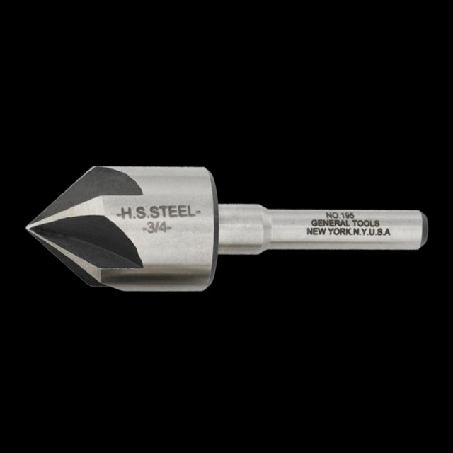 High-speed steel countersink bit featuring an 82-degree pitch and 5-flute design for precise, clean cuts in wood and metal.