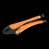 CURVED JAW LOCKING PLIERS: Durable forged steel with ergonomic design, adjustable jaws for versatile gripping of round shapes.