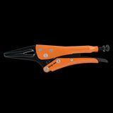 GRIP-ON 175mm Long Nose Locking Plier with slim jaws, ergonomic design, and corrosion-resistant finish for versatile gripping tasks.