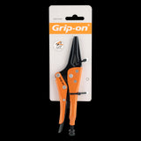 GRIP-ON 175mm Long Nose Locking Plier with slim jaws, ergonomic design, and corrosion-resistant coating for versatile gripping tasks.