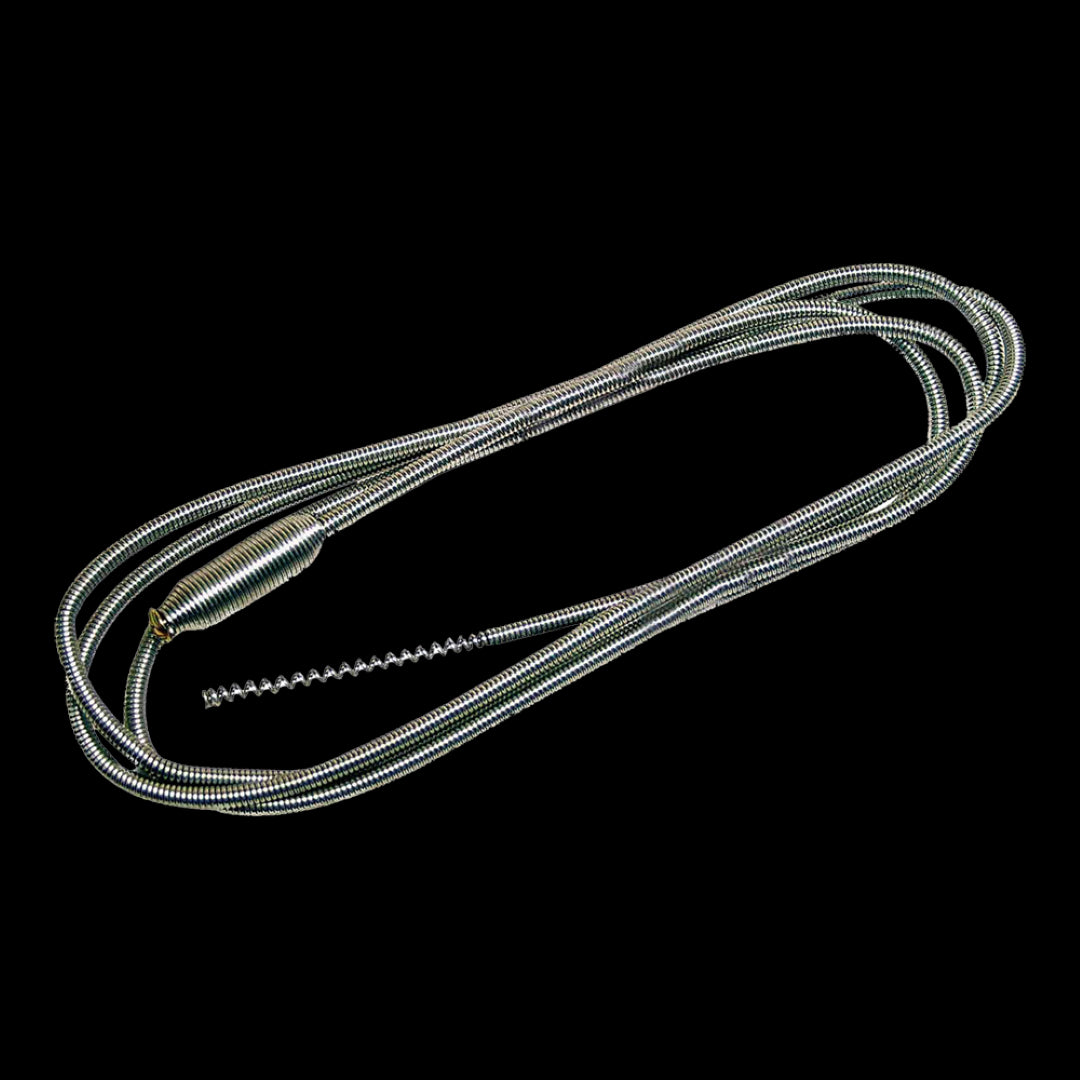 Durable 1.8m galvanized steel pipe cleaner for effectively unclogging sinks, baths, and showers, designed for easy use.