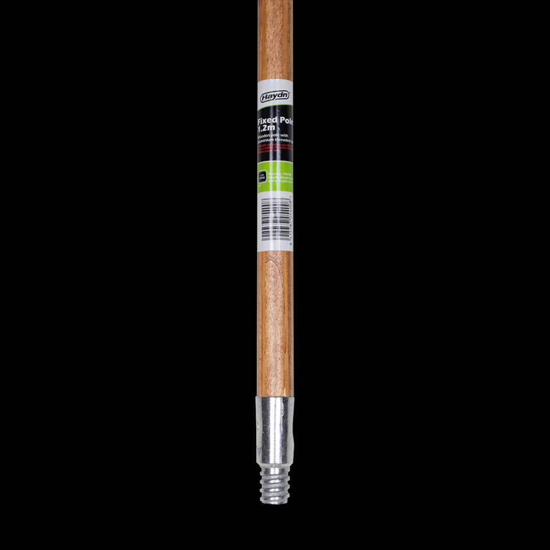 HAYDN 1.2m Wooden Handle for painters, features a durable wood design, lightweight at 276g, with an aluminum threaded tip.