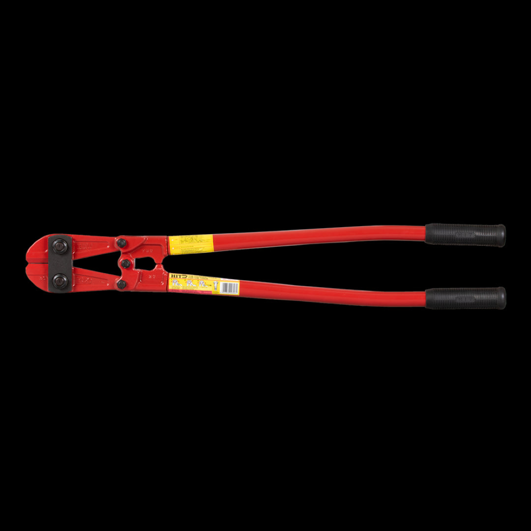 High tensile 750mm bolt cutter with heat-treated edges, designed for durability and precision cutting of tough materials.