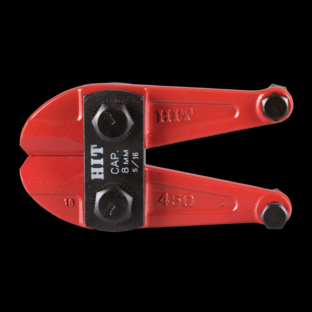 High-grade replacement jaw set for HHBC450 bolt cutter, designed for clean cuts through metal rods, chains, and cables.