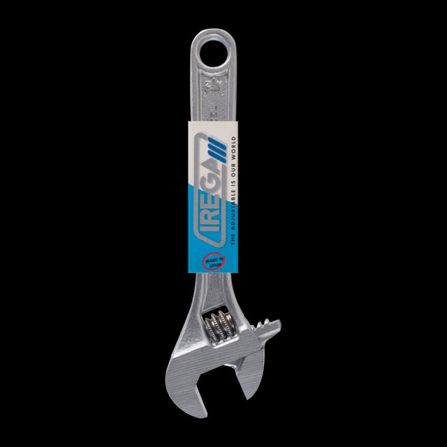 IREGA Adjustable Wrench with ergonomic handle, chrome alloy steel, 114mm length, and 13mm jaw opening, perfect for professionals and DIY.