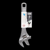 High-performance IREGA Reversible Jaw Adjustable Wrench in Chrome Vanadium Steel, perfect for larger nuts and pipes, lightweight and ergonomic.