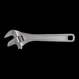 IREGA Reversible Jaw Adjustable Wrench showcasing Chrome Vanadium Steel, dual scale, and ergonomic design for tackling large nuts and pipes.