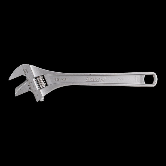 IREGA Reversible Jaw Adjustable Wrench, 300mm, durable Chrome Vanadium Steel, dual scale for precision, ergonomic design for comfort.