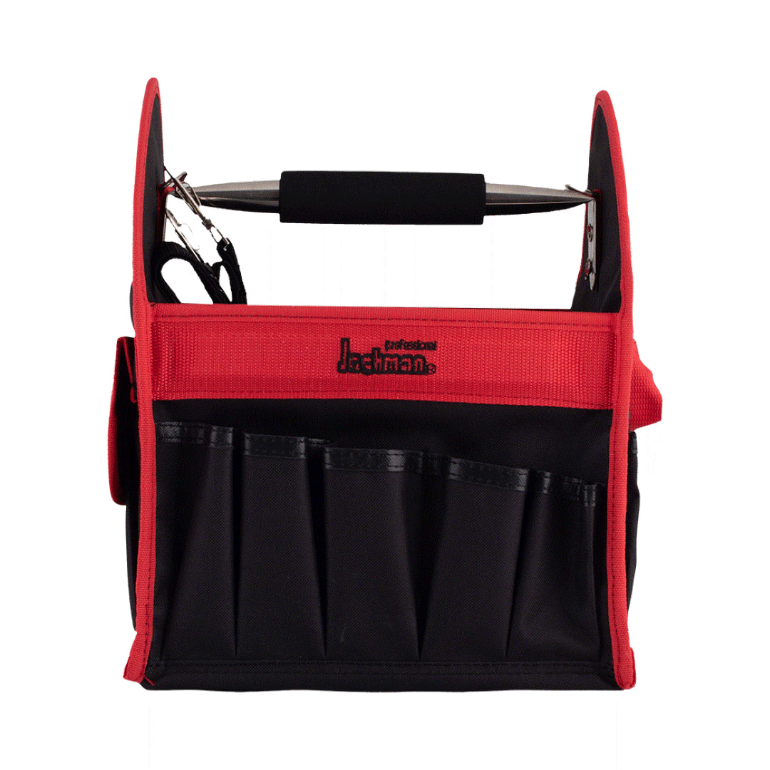 JACKMAN Carry Handy Tools Organiser with 14 inside and 16 outside pockets for efficient tool storage and transport.