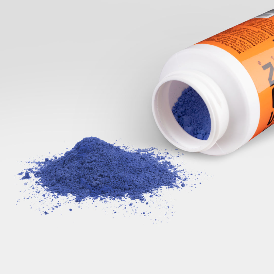 KESON ProChalk® Standard Blue Marking Chalk in a 2.27kg bottle, ideal for clean, residue-free marking on various surfaces.