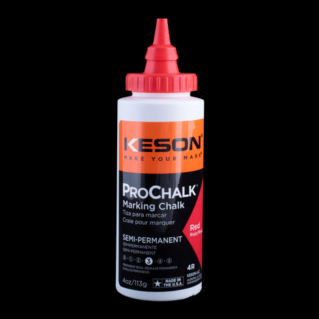 KESON ProChalk® Semi-Permanent Red Marking Chalk - 113g, durable and visible for outdoor marking tasks like landscaping and roofing.