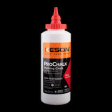 KESON ProChalk® 227g red marking chalk in a bottle, ideal for weather-resistant outdoor marking on various surfaces.