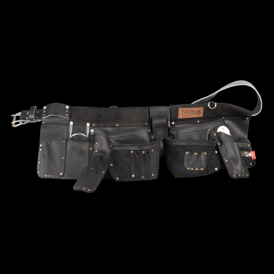 TAURUS Super Yankee Apron in durable leather with adjustable straps and multiple pockets for versatile protection and organization.