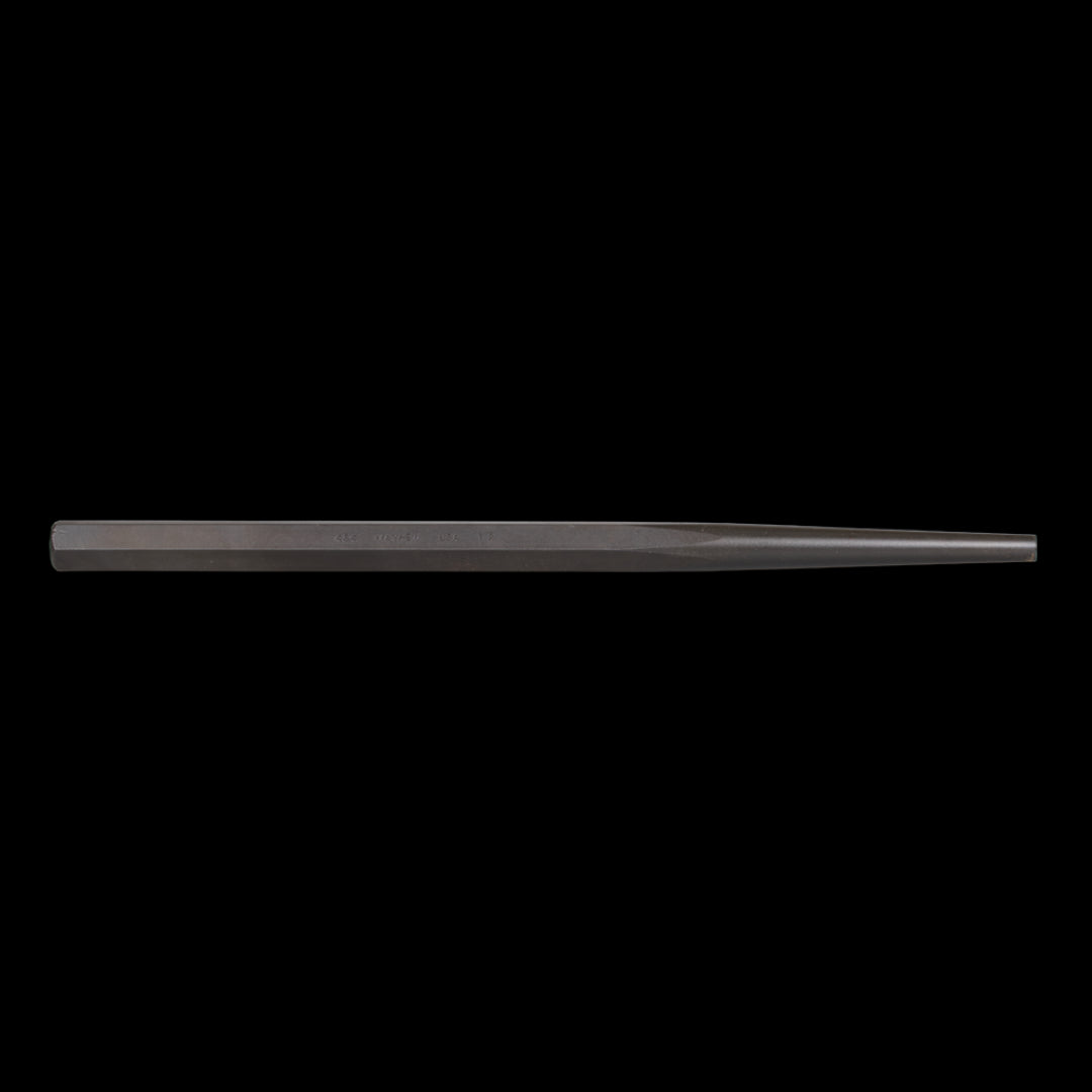 MAYHEW Long Taper Line-Up Punch with black oxide finish, crafted from S-2 steel for precision alignment in engineering and automotive tasks.