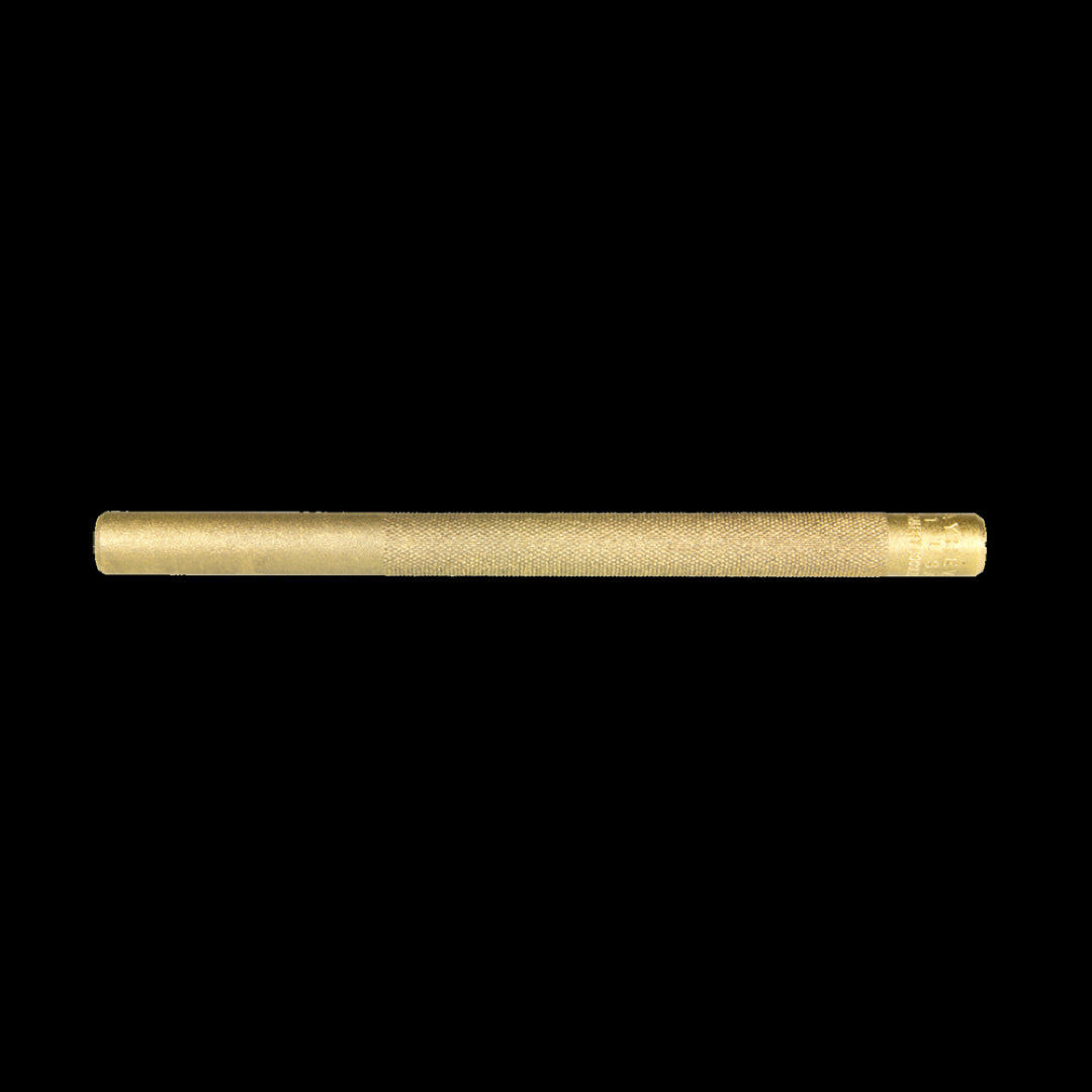 MAYHEW Knurl Brass Drift Punch with ergonomic design, knurled shank for grip, perfect for precision alignment in metalworking.