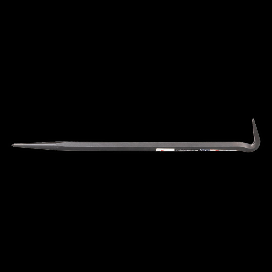 MAYHEW 550mm Rolling Head Pry Bar featuring a long tapered end and 90-degree chisel for superior leverage and rust protection.