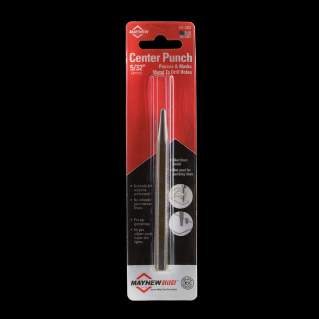 MAYHEW Center Punch made of durable hexagon steel for precise indentations in metal, wood, and DIY projects.