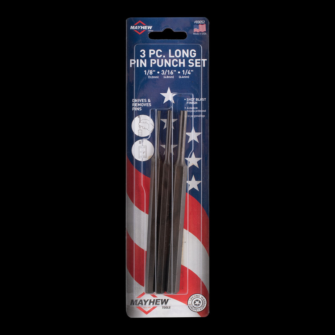 MAYHEW Long Pin Punch Set - 3pc