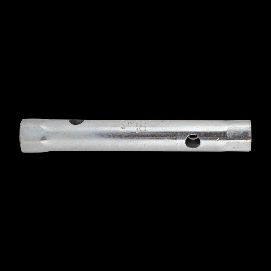 MELCO AF double-ended tube spanner (3/8" x 7/16") in heavy gauge steel, designed for precision and accessibility in plumbing tasks.