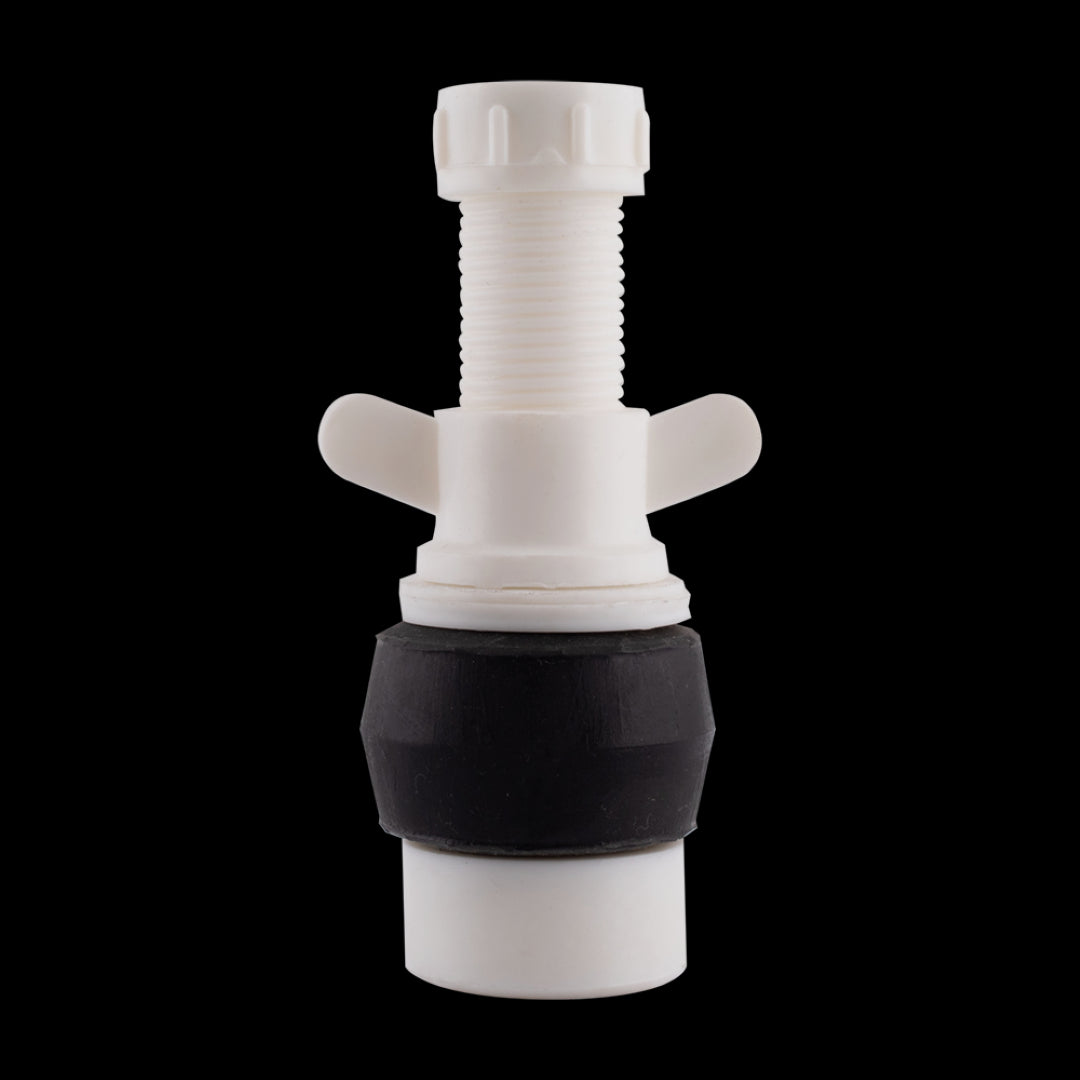 BAILEY 38mm Nylon Drain Test Plug with rubber seal for reliable pipe closure and pressure testing, featuring easy wing nut installation.