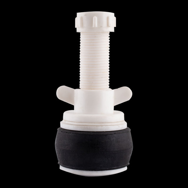 50mm Nylon drain test plug with rubber ring for secure sealing in pipes, ideal for plumbing pressure testing and closures.