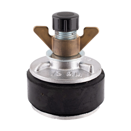 BAILEY 75mm Aluminium Drain Test Plug for efficient leak-proof drain pressure testing with durable rubber seal and wing nut attachment.