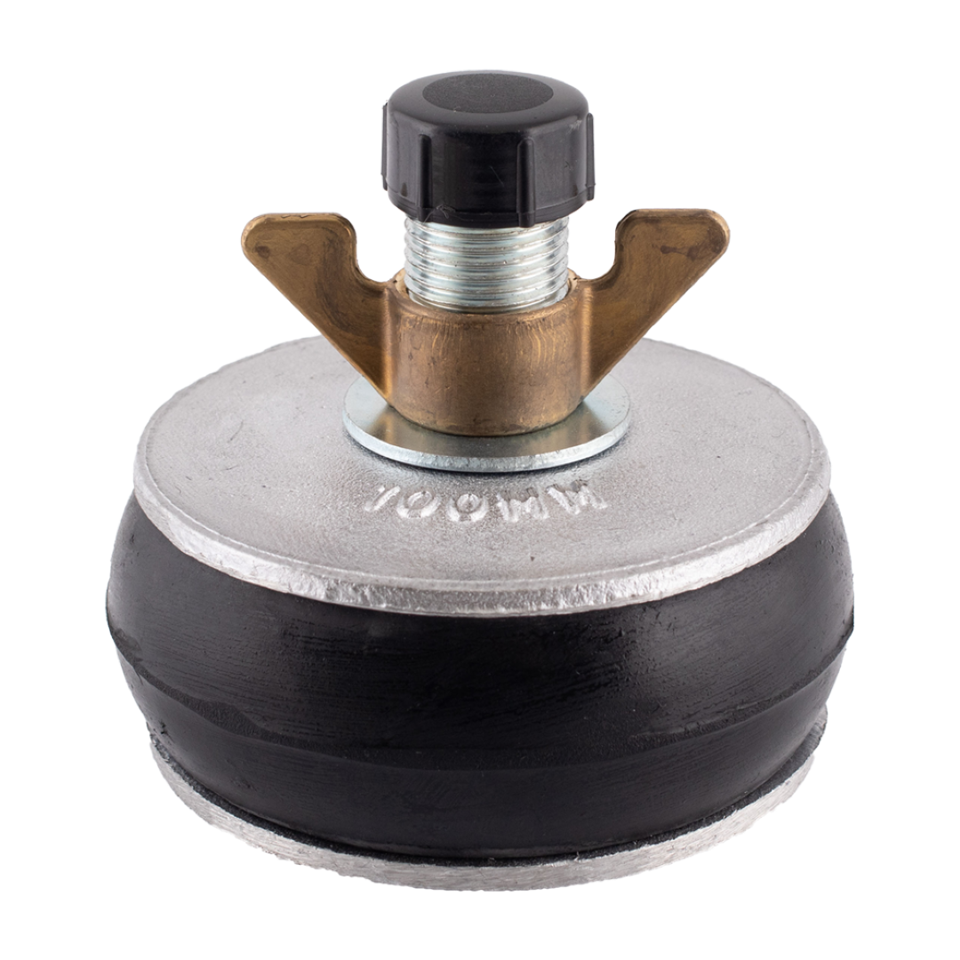BAILEY 100mm Aluminium Drain Test Plug with rubber ring for secure pipe sealing during pressure testing. Ideal for professionals and DIYers.
