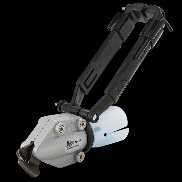 MALCO Turbo Shear Heavy Duty attachment for drills, enabling precise metal cutting with durable blades and adjustable clamp.