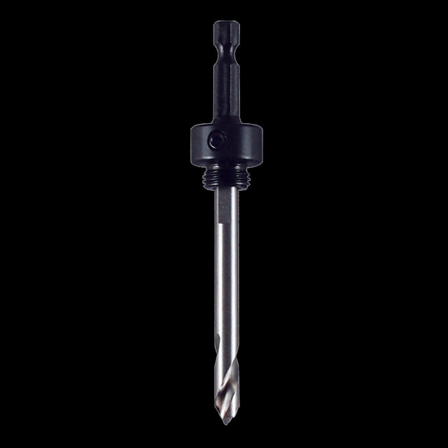 MORSE Holesaw Arbor 1/4" HEX, 1/2-20 for secure drilling, compatible with holesaws 9/16 to 1-3/16 inches, made of durable carbon steel.