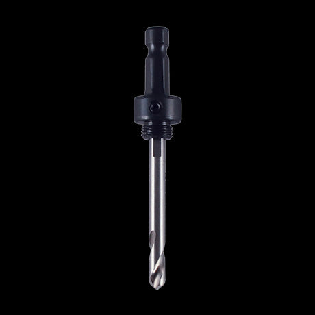 MORSE Holesaw Arbor 3/8" HEX, 1/2-20, robust carbon steel design for precise drilling in wood, metal, and plastic.