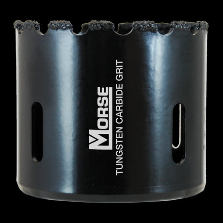 MORSE 70mm Tungsten Carbide Grit Holesaw designed for precise drilling through tough materials like ceramics and glass.