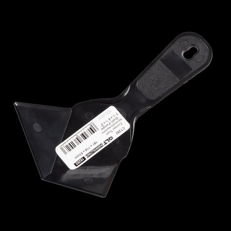 Plastic inside corner tool with ergonomic finger rest for precise 90-degree angles, ideal for drywall and plaster finishing.