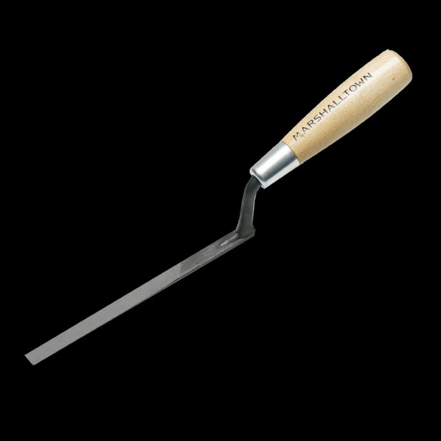 MARSHALLTOWN 10mm Window Trowel with stainless steel blade, ergonomic handle, ideal for precise mortar application in tight spaces.