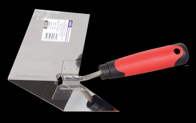 MARSHALLTOWN Drywall Inside Corner Trowel with durable stainless steel blade and ergonomic handle for precise corner finishing.