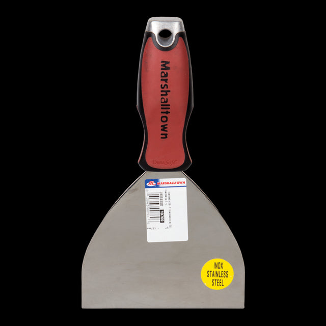 MARSHALLTOWN 125mm stainless joint knife with ergonomic handle, perfect for precise drywall finishing and joint compound application.