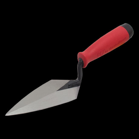 High-quality 150mm pointing trowel with ergonomic soft grip, stainless steel blade for precise masonry work.