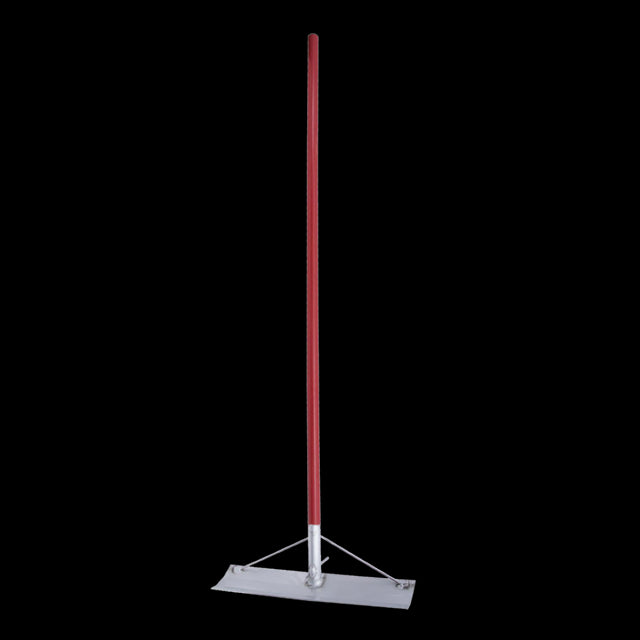 Aluminium concrete rake with 1524mm handle, designed for smooth finishing and easy maneuverability on concrete surfaces.