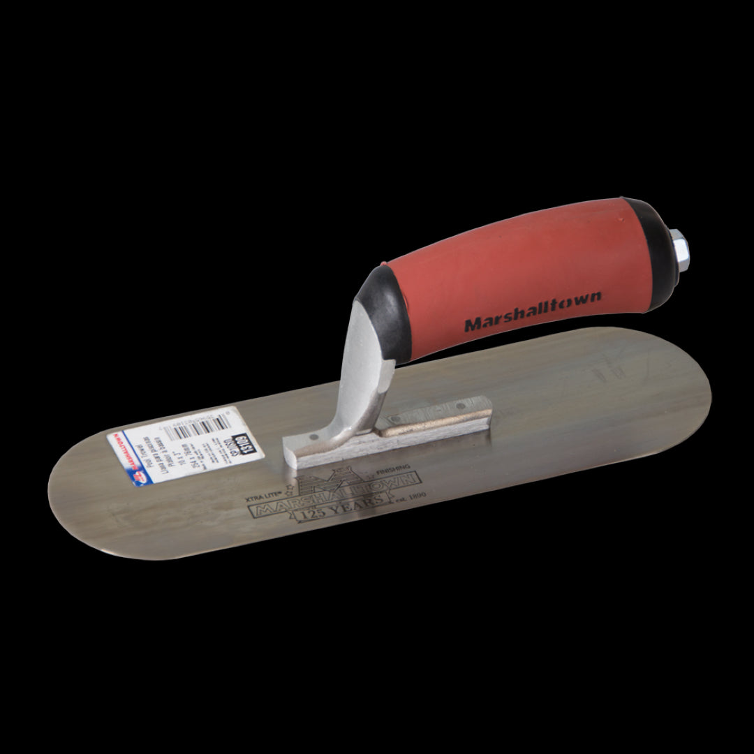 MARSHALLTOWN Pool Trowel (250mm x 75mm) in stainless steel, designed for precise, smooth finishes in pool projects.