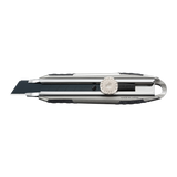 OLFA 18mm Aluminium Snap Off Blade Wheel Knife, featuring durable chrome blade, ergonomic handle, and secure wheel lock for precision cutting.