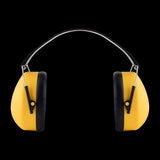 PG PROFESSIONAL Class 5 Safety Earmuffs (M/L) in yellow, providing 30.4 dB noise reduction with comfortable cushions and adjustable headband.