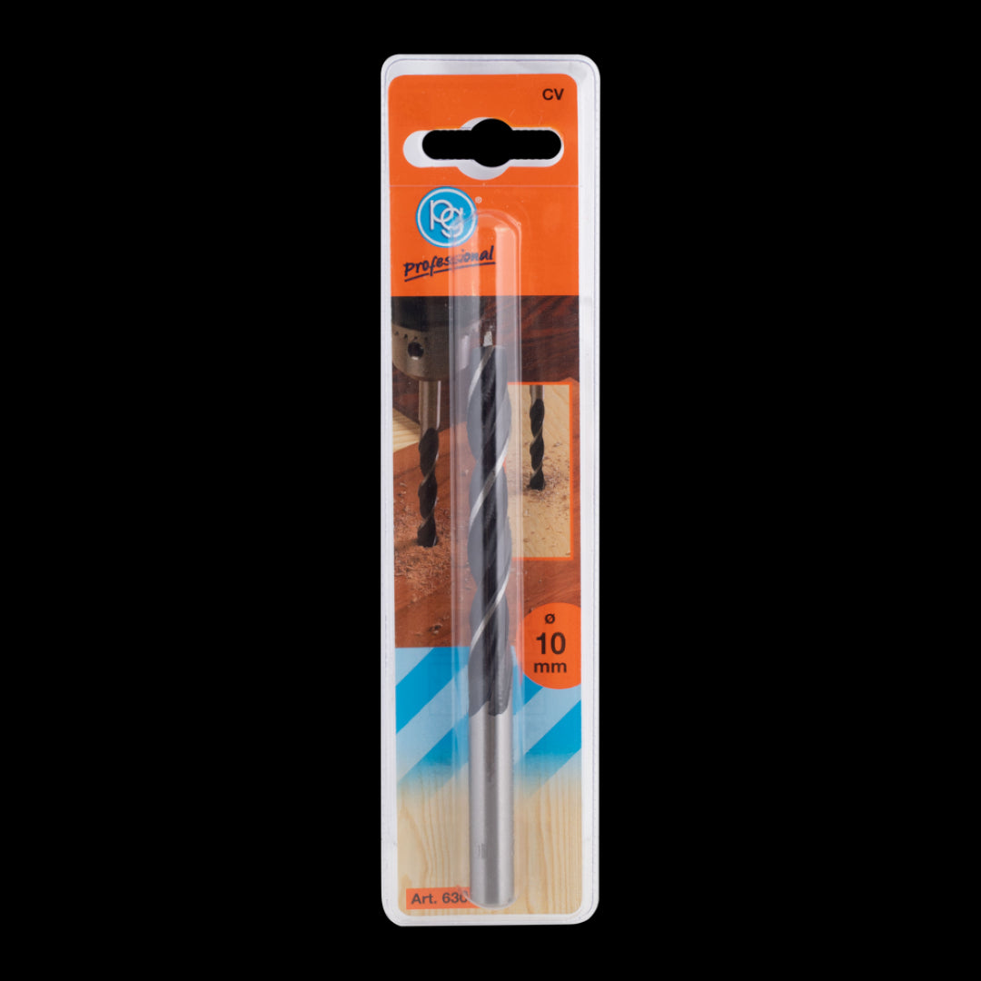 High-performance 10mm x 132mm dowel drill bit, made of Chrome Vanadium Steel for precise woodworking and durable boreholes.