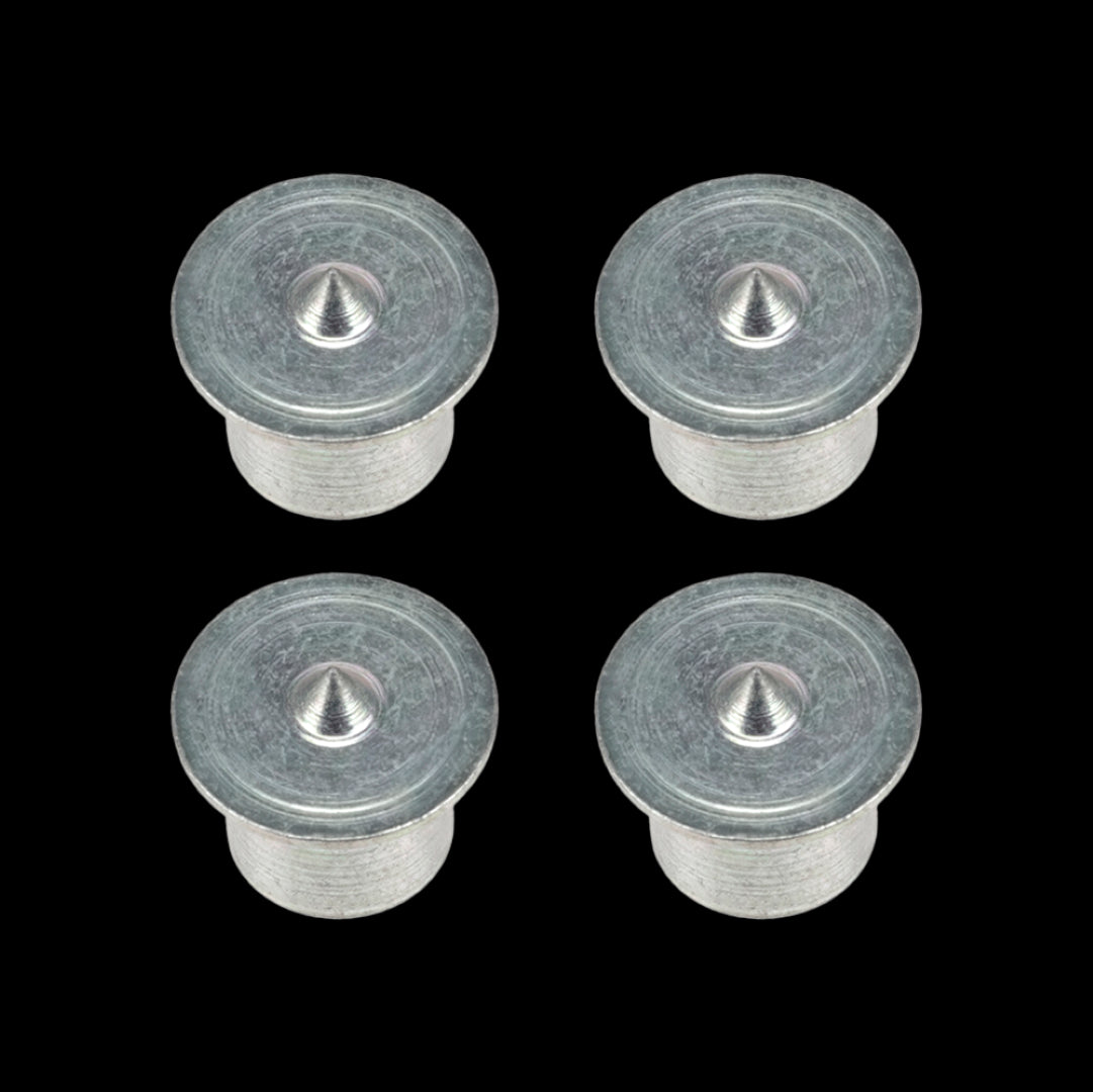 PG Professional 6mm Dowel Centre Points in a 4 pack, designed for precise alignment in woodworking projects.