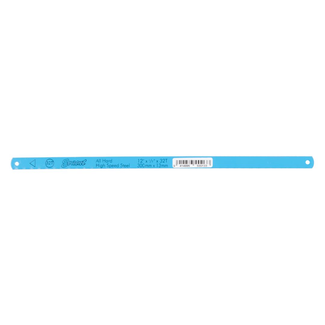 HSS hardened 300mm hacksaw blade with 32 TPI for precision cutting in metalwork and DIY projects.