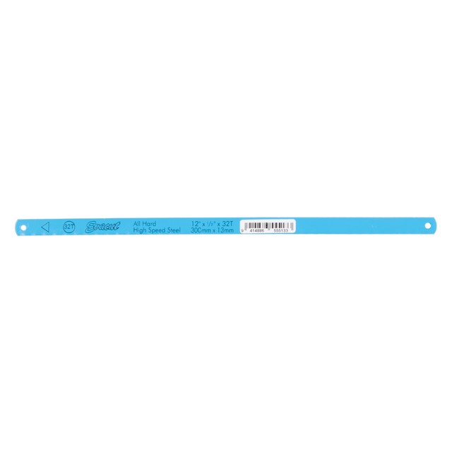 HSS hardened 300mm hacksaw blade with 32 TPI for precision cutting in metalwork and DIY projects.