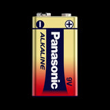 Panasonic Alkaline Battery 9V 2-Pack, featuring Anti-Leak Technology and a Tough Coating for long-lasting, reliable power.