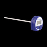 PLUMTEST Digital Thermometer with stainless steel probe measuring -50 to 200°C, featuring auto-off and easy Celsius/Fahrenheit toggle.