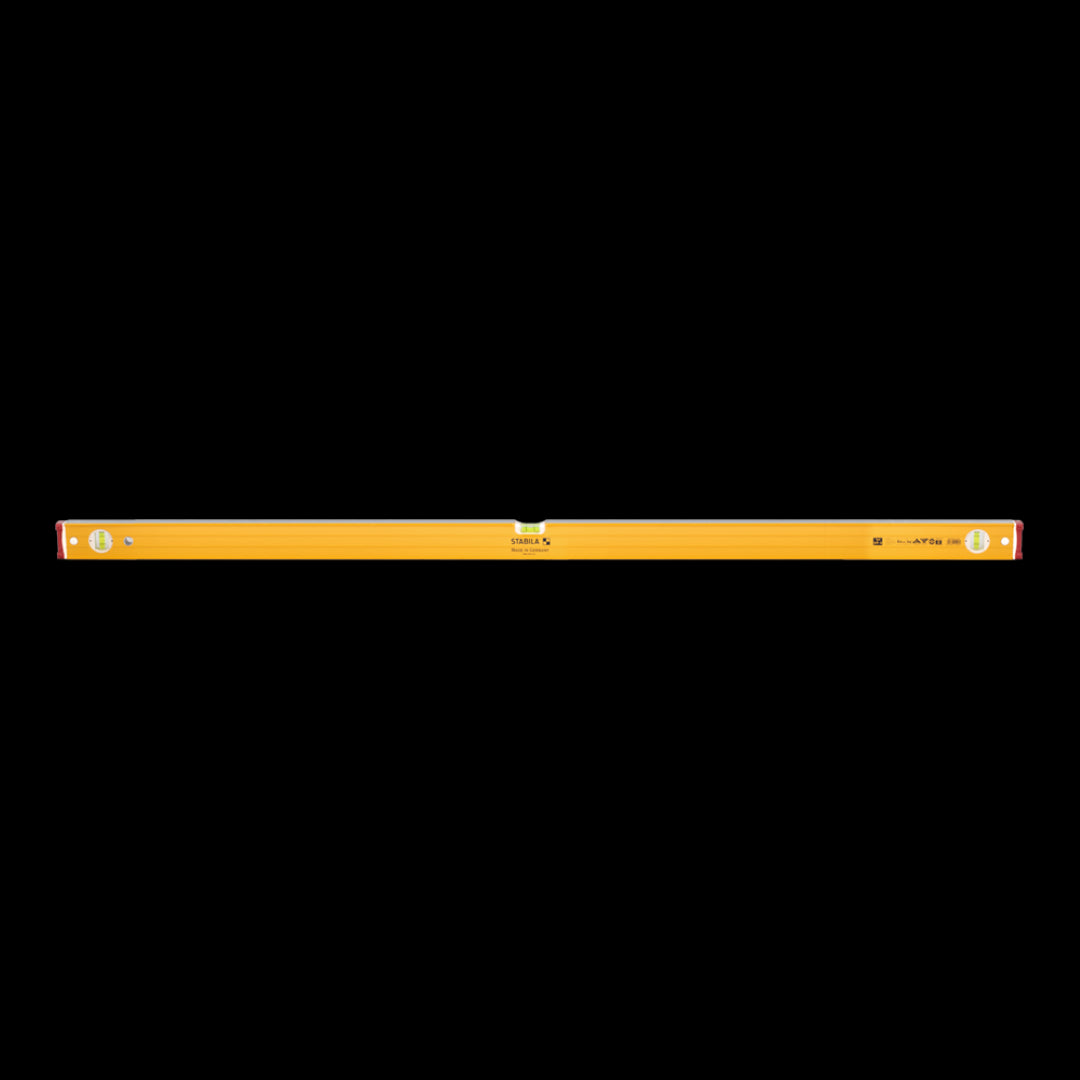 STABILA 1800mm Craftsman Level featuring three vials, heavy-duty aluminum, and Rare Earth magnets for precise measurements.