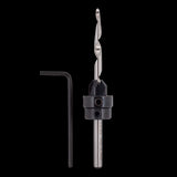 STAR-M 13/64" Adjustable Countersink / Bore tool features tapered tips, high carbon steel, and an adjustable stop collar for precise drilling.