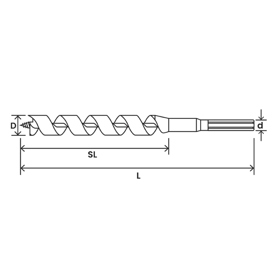 STAR-M Power Auger Bit (6mm x 210mm) for precise wood drilling with burr-free lead screw design and durable high carbon steel construction.